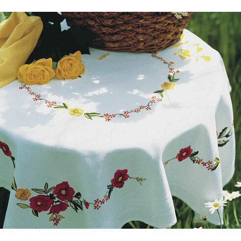 Poppies Tablecloth Embroidery Kit