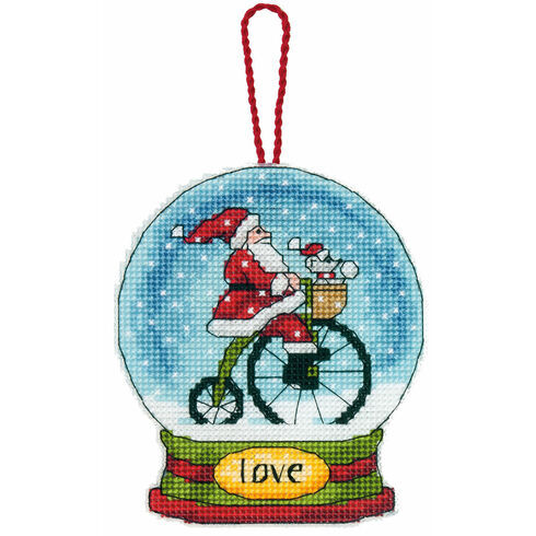 Love Snow Globe Cross Stitch Ornament Kit