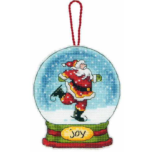 Joy Snow Globe Cross Stitch Ornament Kit