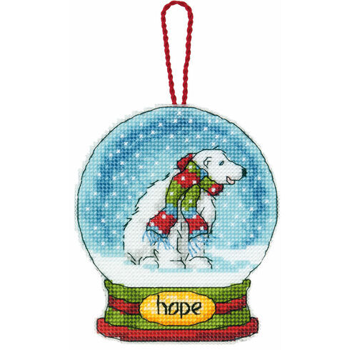 Hope Snow Globe Cross Stitch Ornament Kit