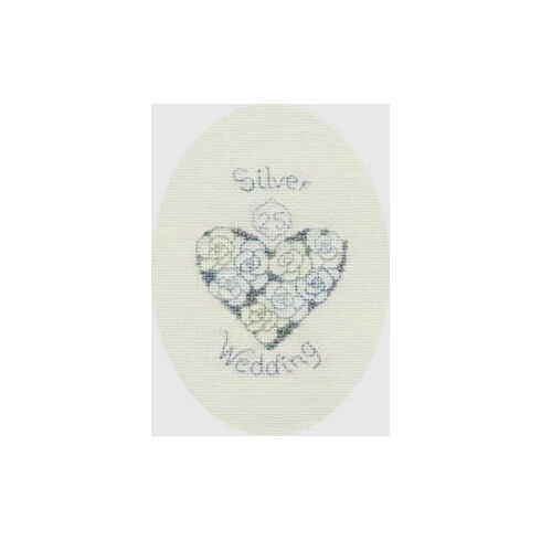 Silver or Diamond Wedding Anniversary Cross Stitch Card Kit