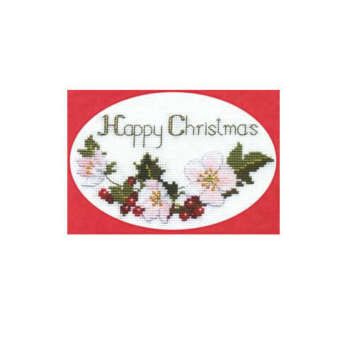 Christmas Roses Cross Stitch Card Kit