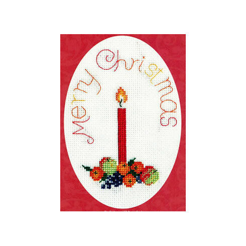 Fruit With Candle Christmas Card Cross Stitch Kit