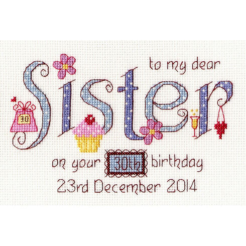 Sister Birthday Cross Stitch Kit