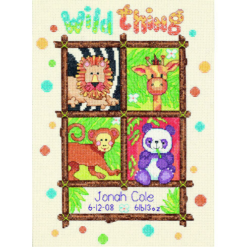 Wild Thing Birth Record Cross Stitch Kit