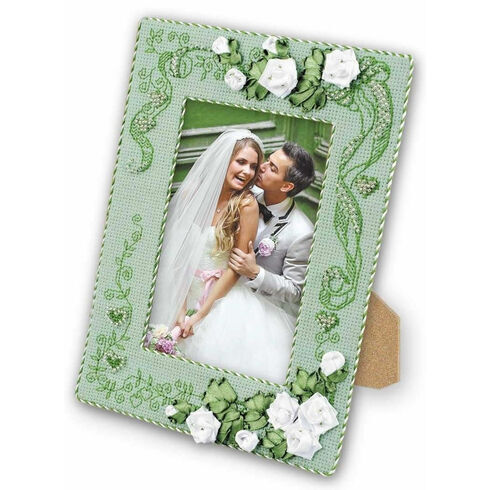 With Love Photo Frame Cross Stitch & Ribbons Kit