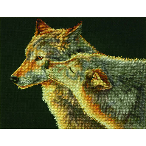 Wolf Kiss Cross Stitch Kit