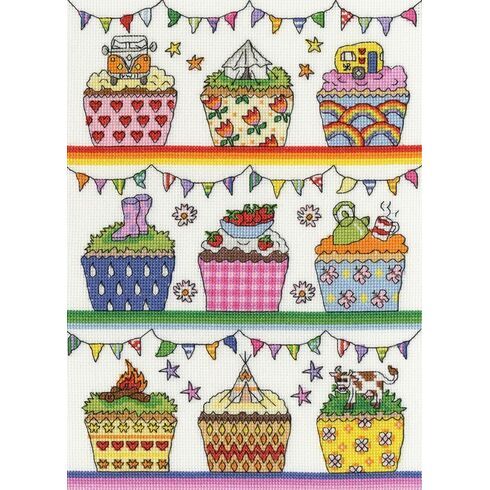 Rainbow Cup Cakes Cross Stitch Kit