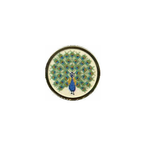 Handbag Mirror Cross Stitch Kit - Peacock