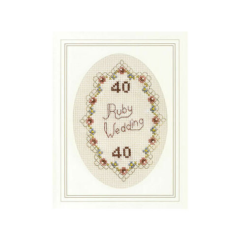Ruby Wedding Cross Stitch Card Kit