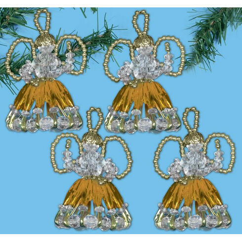 Angels Ornaments Beading Kit - Gold (set of 4)