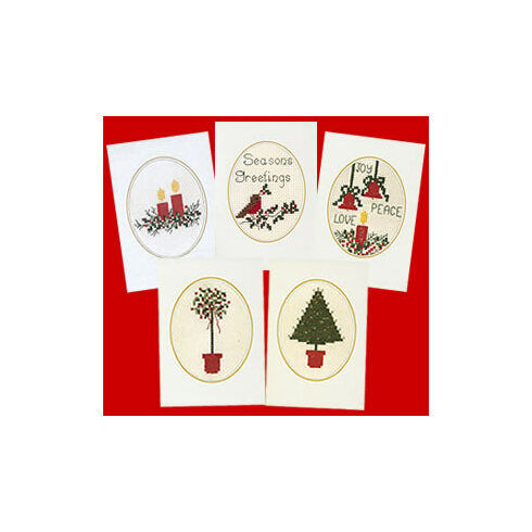 Cross Stitch Christmas Card Kits (Set of 5)