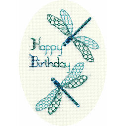 Dragonfly Birthday Cross Stitch Card Kit