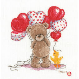Popcorn Bear - Lovely Balloons Cross Stitch Kit