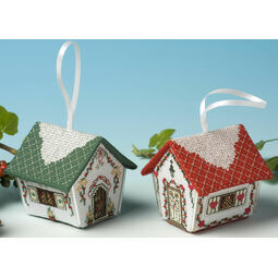 Gingerbread House Double Pack 3D Cross Stitch Pack (Crimson Hearts & Silver Bells)