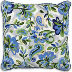 Paisley Floral In Blue Cushion Panel Tapestry Kit