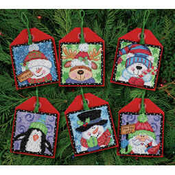 Christmas Pals Ornament Cross Stitch Kits (Set of 6)
