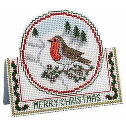 Christmas Robin Card 3D Cross Stitch Kit