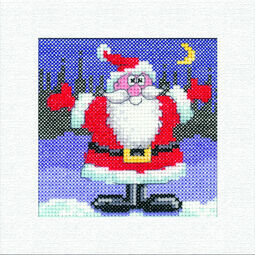 Santa Square Christmas Card Cross Stitch Kit