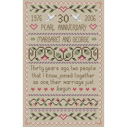 Pearl Wedding 30th Anniversary Cross Stitch Kit