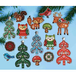 Woodland Christmas Ornaments Cross Stitch Kit