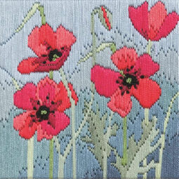 Wild Poppies Silken Long Stitch Kit