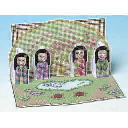 Tea Garden Deluxe 3D Cross Stitch Card Kit