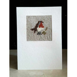 Stanley The Robin Mini Beadwork Embroidery Christmas Card Kit