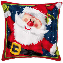 Father Christmas Chunky Cross Stitch Cushion Panel Kit