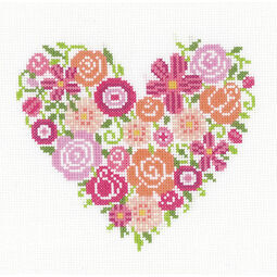 Floral Heart Cross Stitch Kit