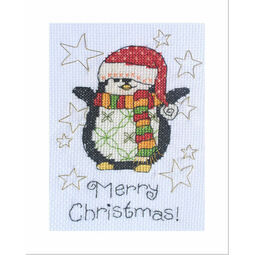 Maisie Penguin Cross Stitch Christmas Card Kit