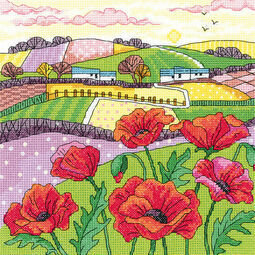 Poppy Landscape Cross Stitch Kit