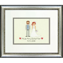 Bride & Groom Cross Stitch Wedding Sampler Kit