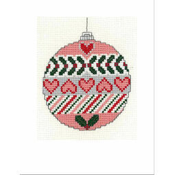Christmas Heart Bauble Cross Stitch Christmas Card Kit