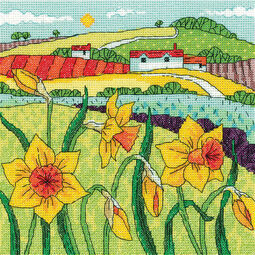 Daffodil Landscape Cross Stitch Kit