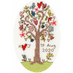 Sweet Tree Wedding / Anniversary Cross Stitch Card Kit