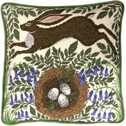 Spring Hare Tapestry Cushion Panel Kit