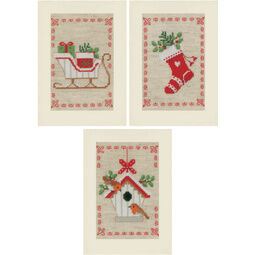 Christmas Wish Cards - Set Of 3 Cross Stitch Card Kits
