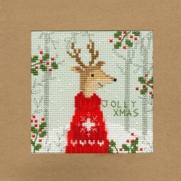 Xmas Deer Cross Stitch Christmas Card Kit