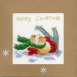 Apres Ski Mouse Cross Stitch Christmas Card Kit