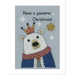Bruce Polar Bear Cross Stitch Christmas Card Kit