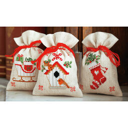 Christmas Wish Pot Pourri Bags Set of 3 Cross Stitch Kits
