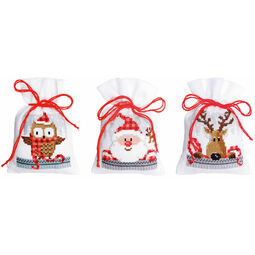 Christmas Buddies Pot Pourri Bags Set of 3 Cross Stitch Kits