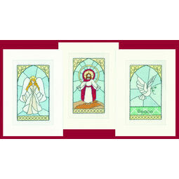 Stained Glass Christmas Cards Set C (set of 3)
