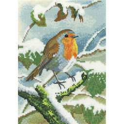 Robin In Winter Cross Stitch Kit
