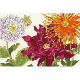 Dahlia Blooms Cross Stitch Kit
