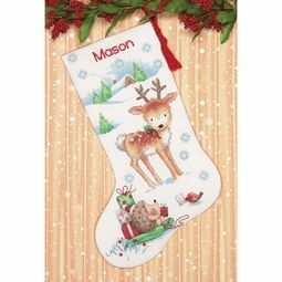 Reindeer & Hedgehog Stocking Cross Stitch Kit