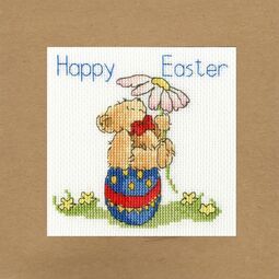 Easter Teddy Cross Stitch Card Kit