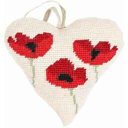 Poppies Lavender Heart Tapestry Kit