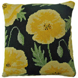 Yellow Poppy Herb Pillow Tapestry Kit